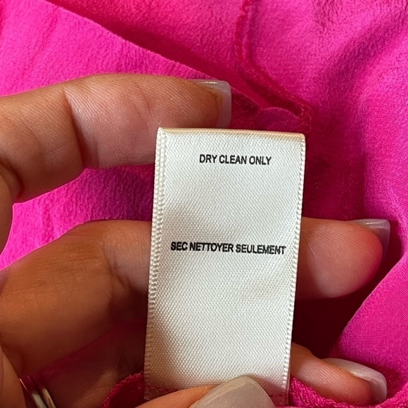 Rebecca Taylor Pink Silk Babydoll Blouse Y2K size small (2) short sleeves - Picture 12 of 14